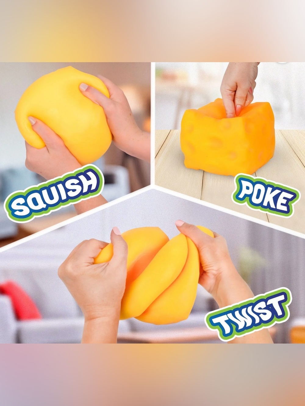 Squeeze Cheese Squishy Squeezy Toymendous | Sunny Days TikTok Viral SHIPS TODAY! - Picture 5 of 6